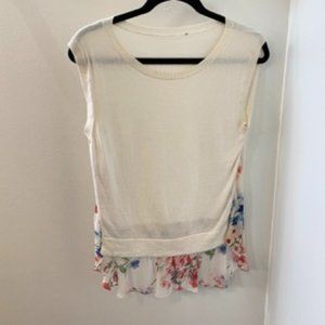 Cotton Cashmere blend with flowy floral silk